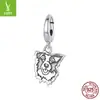 Diseño Original de Yinziyun: Plata de Ley S925 Borde de Animal Perro Border Collie Cierre Universal Colgante, Cuentas para Pulsera de Mascota Perro Lindas