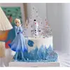 Rojo Neto Elsa Congelada Muñeco de Nieve Princesa Copo de Nieve Castillo Pastel de Cumpleaños Mesa de Postres Decoración para Hornear Adornos