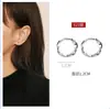 Pendientes de Anillo Mobius de Plata Pura S999, Aros Trenzados, Pinzas para Orejas de Giro Ondulado, Pendientes Mobius 999