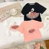 Blusa Feminina de Verão 2025 Nova Estilo Ocidental Desenho Animado Cisne Tridimensional Manga Curta Estilo Princesa Versátil