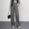 Pantalones anchos de tiro alto con cordón, corte holgado, para mujer, nuevos otoño 2026, fluidos, a la moda, versátiles, pantalones casuales para mujer