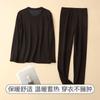 100% Seda Estrujada Cuello Redondo Manga Larga Traje Cálido Ropa de Otoño y Pantalones Largos Resistente al Frío Engrosado Camiseta Interior Calcetines para Hombre Otoño e Invierno