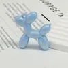 Colgante de perro globo macarrón de colores acrílico UV para llavero DIY, colgante para colgar en el coche con agujero para colgar, cuentas sueltas