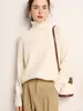 Suéter casual de cachemira de cuello alto para mujer con mangas raglán, 100% cachemira pura, grueso, jersey, tejido de punto holgado