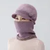 Mono de bufanda de piel de conejo para madres de mediana edad y ancianos, bufanda de sombrero de lana con felpa para invierno de niños y ancianos para mantenerse abrigado