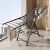 Tendedero de Ropa Metálico, Estante de Pie, Tendedero Interior Multifuncional, Tendedero para Ropa de Bebé en Balcón, Tendedero Plegable de Acero al Carbono para Colchas