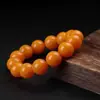 Pulseira de Âmbar Material Russo Estilo Masculino e Feminino Pulseira Amarela Gordura de Frango Material Russo Mar Báltico Novo Estilo Âmbar Amarelo Pulseira Autêntica Wenwan