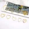 Colgante de joyería con forma de corazón hueco de aleación, pendientes, collar, materiales para producción DIY, comercio electrónico transfronterizo, venta al por mayor de fábrica