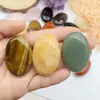Piedra de palma de gema de cristal natural transfronteriza, esteatita, piedra ovalada de compresa caliente para masaje, piedra de masaje con aceite esencial para SPA al por mayor