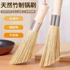 Cepillo de Bambú para Ollas, Cepillo de Bambú Natural con Mango Largo para Limpiar Ollas, Suministros de Limpieza para Cocina Que No Dañarán las Ollas, Herramienta Mágica para Lavar Platos y Limpiar Ollas