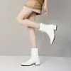 Botas Martin cuadradas para otoño e invierno, de importación, con suelas de goma antideslizantes, charol versátil, cremallera trasera, botines cortos para mujer, botas brillantes de cuero para mujer
