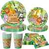 Os melhores produtos de mesa descartável com tema de animais da selva da Amazon: pratos de papel, copos de papel, guardanapos de papel e conjunto de suprimentos para decoração