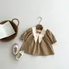 Procesamiento Personalizado de Vestidos Estilo Preppy para Niños Pequeños, Elegantes Vestidos Retro de Princesa Estilo Baby Doll para Primavera y Otoño para Niños Pequeños
