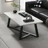 Mesa de centro para sala de estar, alto valor estético, mesa de centro para sofá de oficina, multifuncional, tamaño pequeño, mesa de centro rectangular con superficie de losa de roca