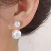 Pendientes de Perla de Dos Piezas 2025 Nuevo Estilo Popular Lujo Ligero Nicho Pendientes de Gama Alta Versátiles y Elegantes Clavos de Plata