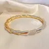 Estilo Europeu e Americano Robusto, Personalizado, Fashion, Joias de Alto Padrão, Luxo Discreto, Pulseiras Empilháveis, Pulseiras de Zircônia Cravejadas com Diamantes