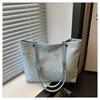 Bolso Tote de Moda Estilo Coreano Bordado de Gran Capacidad Nuevo Lazo Casual Estilo Cadena de un Solo Hombro para Mujer 2025
