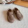 Sapatos Birkenstock para meninas, nova coleção outono 2026, sapatos infantis de couro estilo britânico, sapatilhas retrô de couro macio para meninas, sapatos de bebê da moda