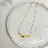 Sin decoloración diseño de nicho temperamento simple alta sensación cadena para clavícula cadena de titanio irregular y curva collar para suéter de mujer