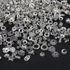 Lote Misto de 100 Contas Espaçadoras de Prata Antiga e Pacotes de Material de Bandeja de Flor por Grama para Fazer Pulseiras Artesanais Acessórios de Joias Atacado