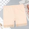 Shorts de Seguridad Básicos de Modal con Ribete de Encaje para Mujer, de Tres Puntos, Talla Única, Tiro Medio, Anti-Exposición, Ropa Interior de Verano