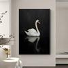 Pintura Decorativa de Sala de Estar de Gama Alta Retro Arte de Nicho Cisne Blanco y Negro Pintura de Piso para Sofá Estilo Antiguo Pintura Colgante para Entrada