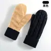 Nuevos Guantes Cálidos de Invierno para Mujer, Manoplas Gruesas con Forro de Felpa para Ciclismo y Esquí, Guantes Tejidos con Cubiertas de Lana