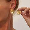 Joyería Transfronteriza Europea y Americana Estilo Oceánico Fiesta Pendientes de Botón de Estrella Exagerados Personalidad Vacaciones Playa Pendientes Metálicos de Estrella de Mar