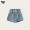 Ropa Infantil Yingsibo Verano Nuevo Estilo Pantalón Falda para Niñas con Botones de Colores Jeans para Niños Pantalones Cortos para Niñas
