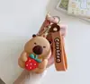 Linda Cartera de Silicona de Capibara, Bolsa de Dibujos Animados para Niños, Bolsa de Almacenamiento Portátil, Tarjetero, Bolsa para Auriculares, Colgante Pequeño