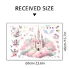 Adesivos de Parede de Castelo de Nuvem Sonhador de Desenho Animado para Quarto de Crianças, Jardim de Infância, Decoração de Parede de Fundo para Sala de Estar, Adesivos de Parede Personalizáveis