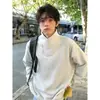 Sudadera de manga larga con cuello alto, diseño nuevo, estilo americano, cremallera diagonal, nicho de otoño, corte holgado, top interior adelgazante