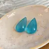 Brincos de Resina Gota de Óleo Agulha de Prata, Estilo Fresco e Simples, Luxo Leve, Sensação de Alto Padrão, Design Exagerado, Brincos de Nicho