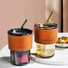 Vaso de vidrio estilo bambú minimalista, alto valor estético, vaso con popote para el hogar, pequeño regalo para inauguraciones de negocios, vaso de agua simple para venta al por mayor