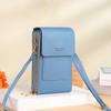 Bolsa para Celular com Tela Sensível ao Toque Bolsa Transversal Pequena Feminina Mini Bolsa para Celular Porta-Chaves Moedas Multifuncional Zíper Estilo Vertical Atacado