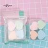 Qihan borla de polvo con cojín de aire esponja de maquillaje borla de polvo en forma de corazón paquete de 4 Y0112