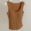 Sociedade Coreana 6639 # Roupa Íntima Slim-Fit Outono e Inverno Versão 2.0 Colete Térmico Escovado com Alças Largas e Top com Bojo Integrado para Mulheres.