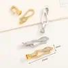 Fivela de fecho em formato de cobra banhada a ouro real, fecho de conexão para pulseira de colar, acessórios de fivela de cordão de fecho para joias DIY