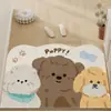 Alfombra de entrada de seda con diseño de cachorro lindo de dibujos animados, entrada, entrada, entrada, corte, resistente a las manchas, fácil de cuidar, antideslizante, alfombrilla para pies, alfombra para el hogar