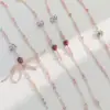 Cadena para Teléfono Cruzada Super Linda de Fresa Exquisita de Alta Gama Anti-Caída Cordón de Cuello Cristalino Linda Cruzada para Mujeres