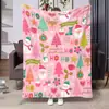 Papai Noel Elementos de Natal Flocos de Neve Múltiplos Estilos Tema de Natal Manta de Flanela Cobertor para Sofá Cobertor de Escritório para Soneca