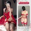 Lingerie sexy Manyan bordado de peônia antiga sexy alça no pescoço faixa para a barriga bandagem uniforme oco 8834
