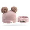 Gorro Cálido de Otoño e Invierno Versátil para Hombres Mujeres Niños Pequeños Bebés Resistente al Viento Protección para los Oídos Gorro de Punto Gorro Bufanda Gorro de Bebé de Dos Piezas