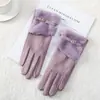 Luvas Quentes para Mulheres no Inverno, Espessadas com Lã, Fofas, à Prova de Vento, Espessadas com Lã, Adequadas para Ciclismo ao Ar Livre, Luvas Quentes com Tela Sensível ao Toque