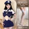 Love Sexy Underwear Slim-fit Sexy Uniforme Profissional Alça Oca Terno Azul Marinho Vela