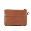 Nova carteira de moedas de couro genuíno, carteira masculina vintage de couro bovino de camada superior, porta-cartões simples, bolsa clutch portátil com zíper