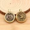Latón Signos Zodiacales Doce Deidades Guardianas Ocho Monedas de los Cinco Emperadores Giratorias Calabaza Abrible Llavero de Coche Colgante de Seguridad