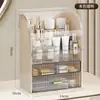 Caja de almacenamiento de cosméticos a prueba de polvo, estante con cajón para productos de cuidado de la piel y labiales en el tocador, caja acrílica transparente