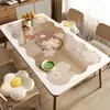 Protetor de Mesa Espesso, À Prova de Óleo, À Prova d'Água, Resistente ao Calor, Protetor de Mesa de Vidro Macio, Toalha de Mesa de PVC Lavável, Toalha de Mesa Transparente Cortável