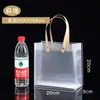 Bolsa de compras transparente de PP bolsa de presente plástica fosca embalagem de lembrança bolsa de presente de doces de casamento à prova d'água logo imprimível